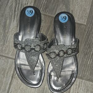 Marc Fisher Glittery Silver Women's Sandals